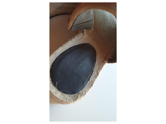 Espadrillas con zeppa Balenciaga Nero Beige Taupe - vista 3