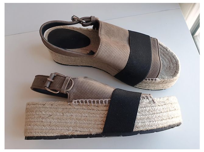Espadrillas con zeppa Balenciaga Nero Beige Taupe - vista 5