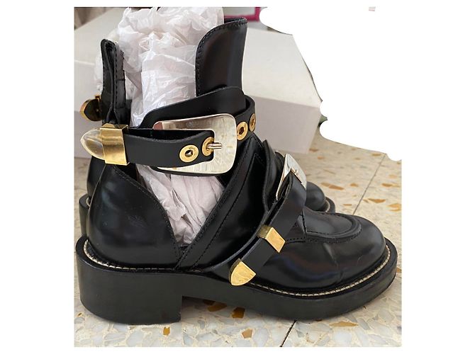 Stivaletti Balenciaga in pelle nera Nero - vista 2