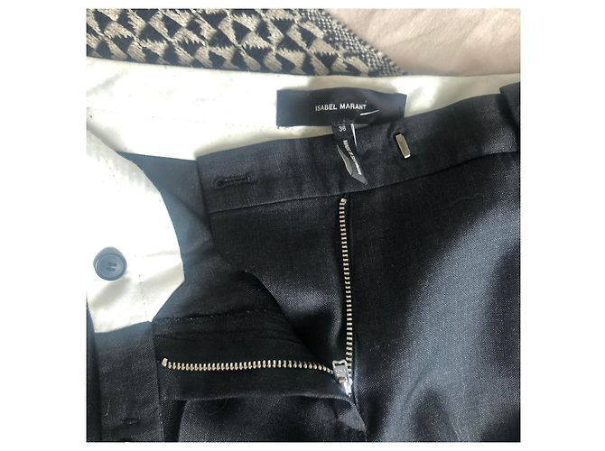 Pantalones Isabel Marant Gris Oscuro de Lana Gris antracita - vista 4