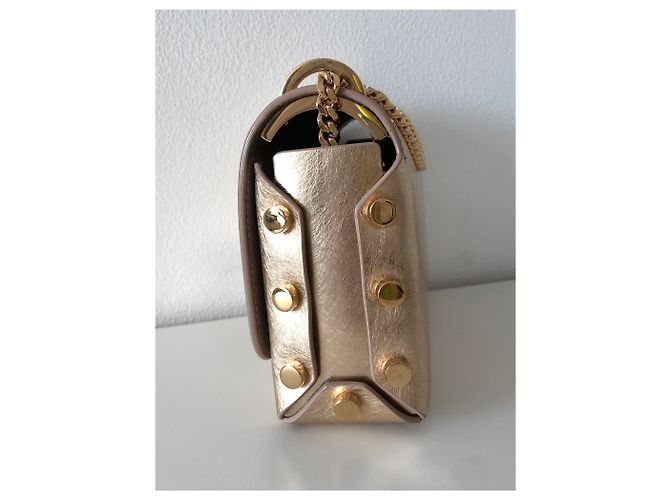 Jimmy Choo Borsa in pelle Lockett D'oro Gold hardware - vista 10