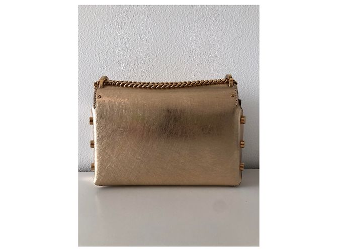 Jimmy Choo Borsa in pelle Lockett D'oro Gold hardware - vista 2