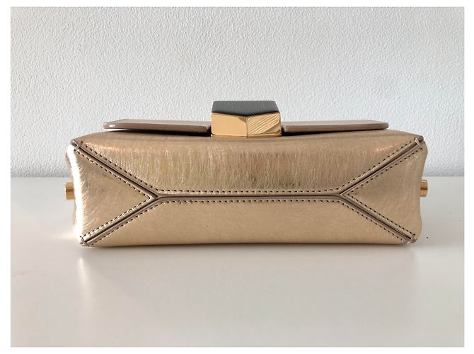 Jimmy Choo Borsa in pelle Lockett D'oro Gold hardware - vista 3