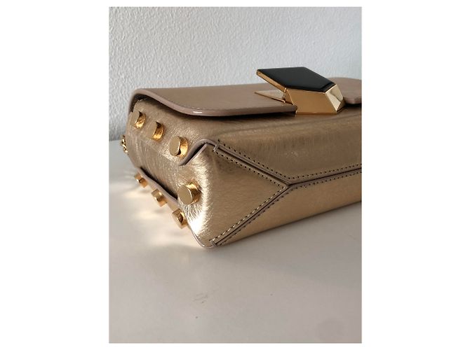 Jimmy Choo Borsa in pelle Lockett D'oro Gold hardware - vista 4