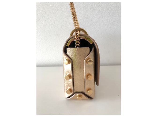 Jimmy Choo Borsa in pelle Lockett D'oro Gold hardware - vista 5