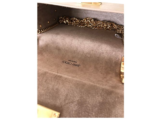 Jimmy Choo Borsa in pelle Lockett D'oro Gold hardware - vista 6