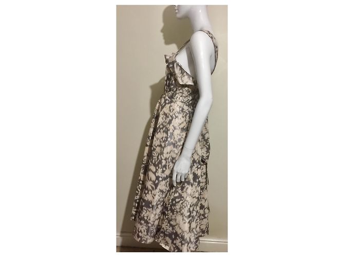 Acne Lillian Kleid mit Ikat Print Braun Weiß Beige - Ansicht 2