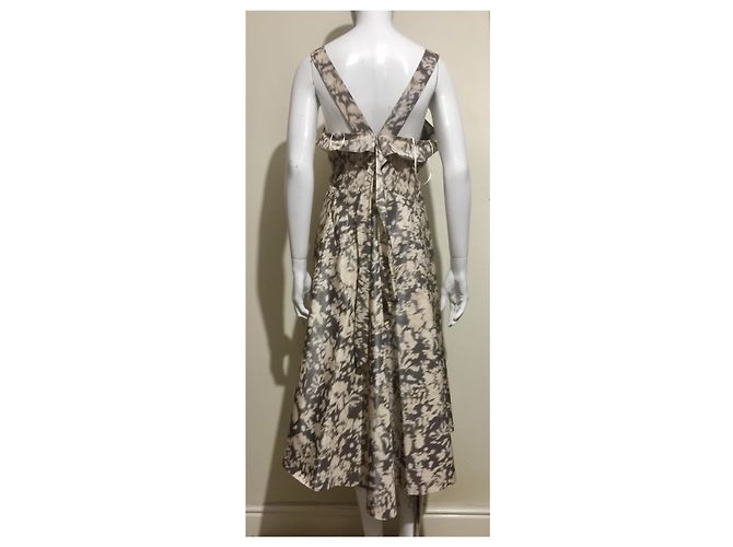 Acne Lillian Kleid mit Ikat Print Braun Weiß Beige - Ansicht 3
