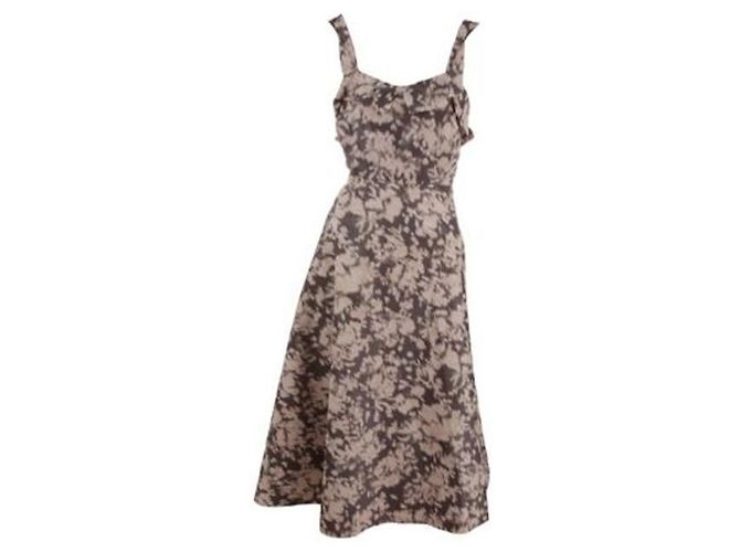 Acne Lillian Kleid mit Ikat Print Braun Weiß Beige - Ansicht 4