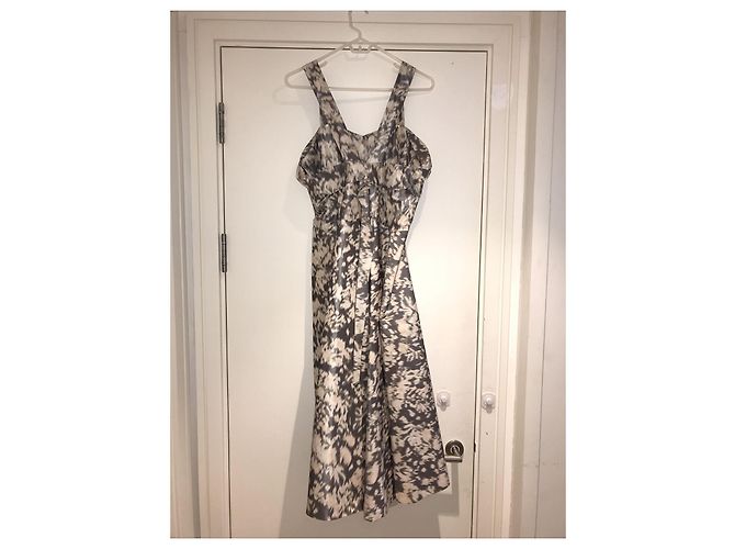 Acne Lillian Kleid mit Ikat Print Braun Weiß Beige - Ansicht 6