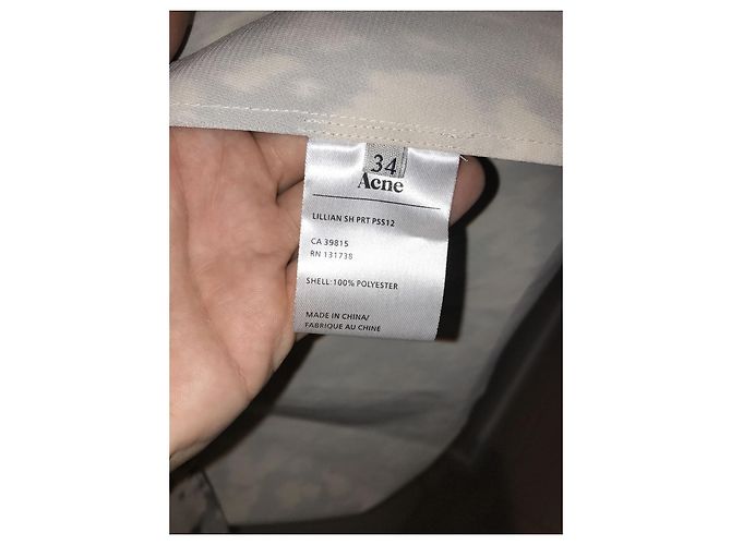 Acne Lillian Kleid mit Ikat Print Braun Weiß Beige - Ansicht 7