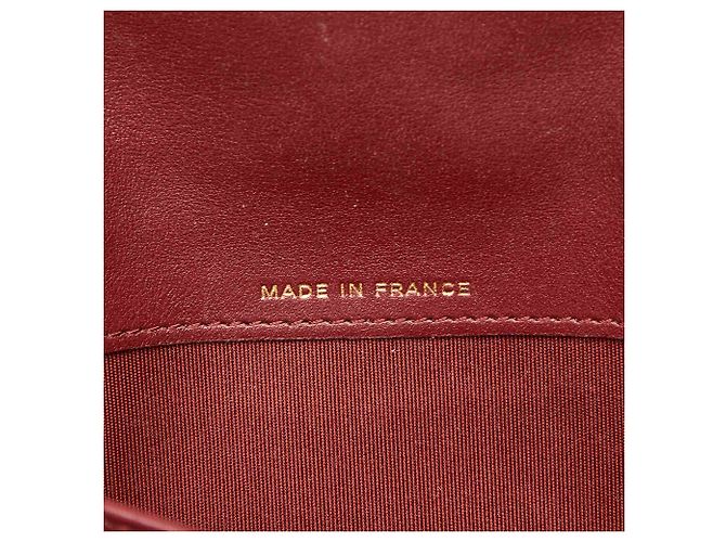 Cartera larga de piel de cordero roja Le Boy de Chanel Burdeos - vista 10
