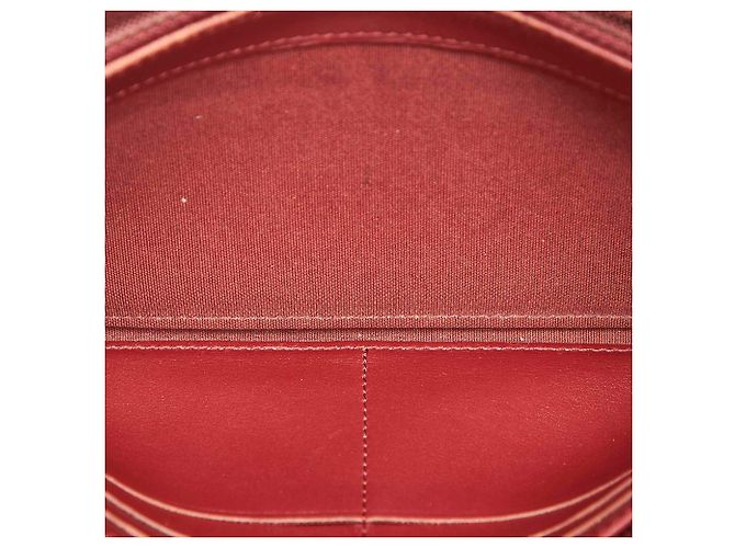 Cartera larga de piel de cordero roja Le Boy de Chanel Burdeos - vista 7