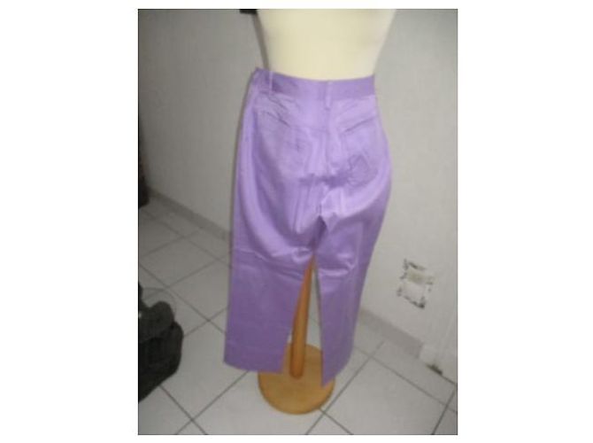 Autre Marque CHIARA D'ESTE Pantalones 7/8 de algodón malva Púrpura - vista 6