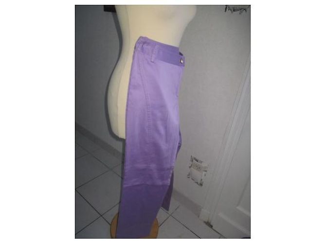 Autre Marque CHIARA D'ESTE Pantalones 7/8 de algodón malva Púrpura - vista 7