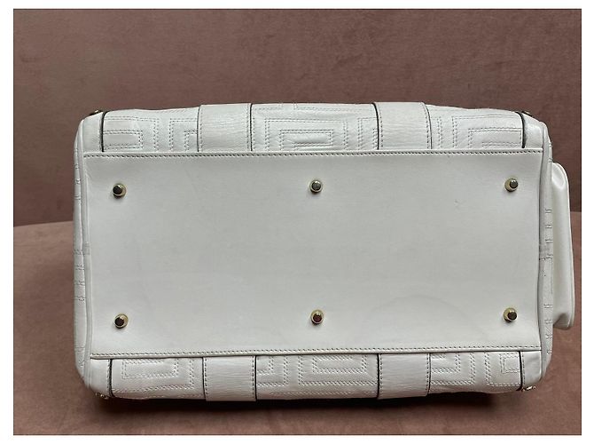 Bolsa Boston Gianni Versace em couro branco acolchoado Dourado - vista 16