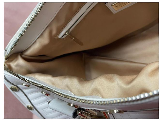 Bolsa Boston Gianni Versace em couro branco acolchoado Dourado - vista 5