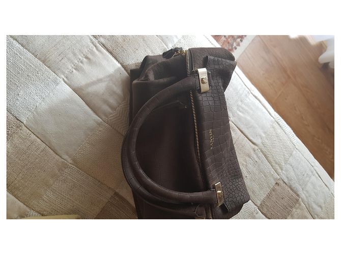 Borsa Lanvin in pelle blu scuro - vista 4