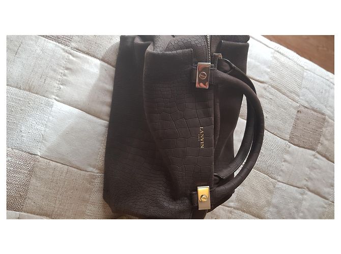 Borsa Lanvin in pelle blu scuro - vista 5