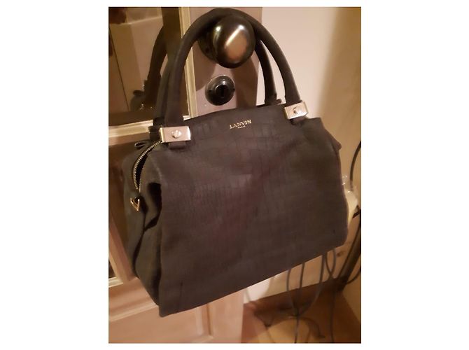 Borsa Lanvin in pelle blu scuro - vista 7