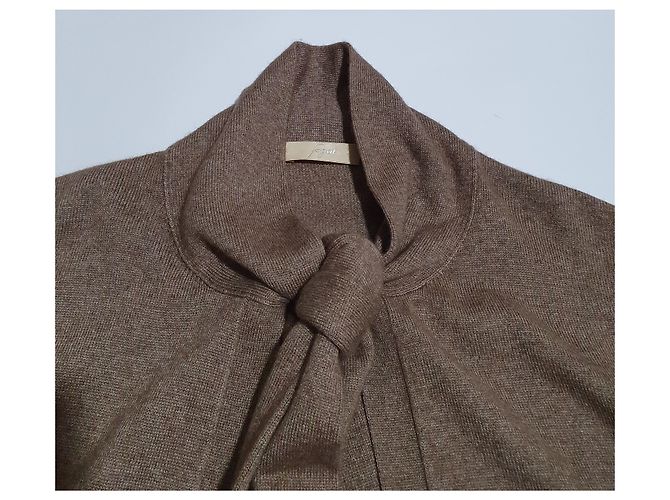 Autre Marque Fogal Oversize Strickjacke lang beige Seide Kaschmir - Ansicht 4
