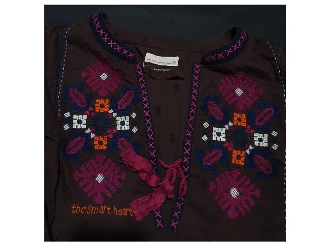 Blusa bordada de algodón Odd Molly Marrón Castaño Multicolor - vista 5