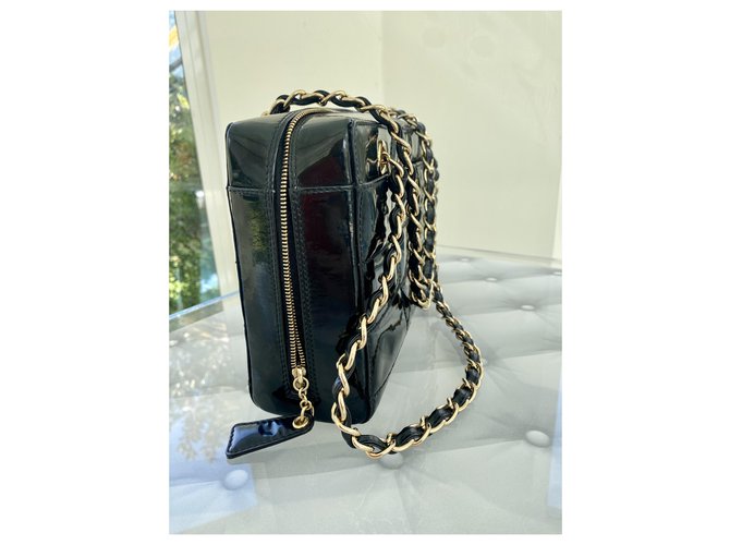 Timeless Borsa Chanel in vernice nera trapuntata Nero - vista 3