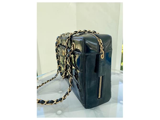 Timeless Borsa Chanel in vernice nera trapuntata Nero - vista 4