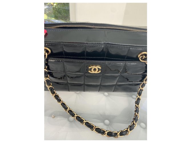 Timeless Borsa Chanel in vernice nera trapuntata Nero - vista 6