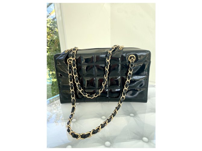 Timeless Borsa Chanel in vernice nera trapuntata Nero - vista 7