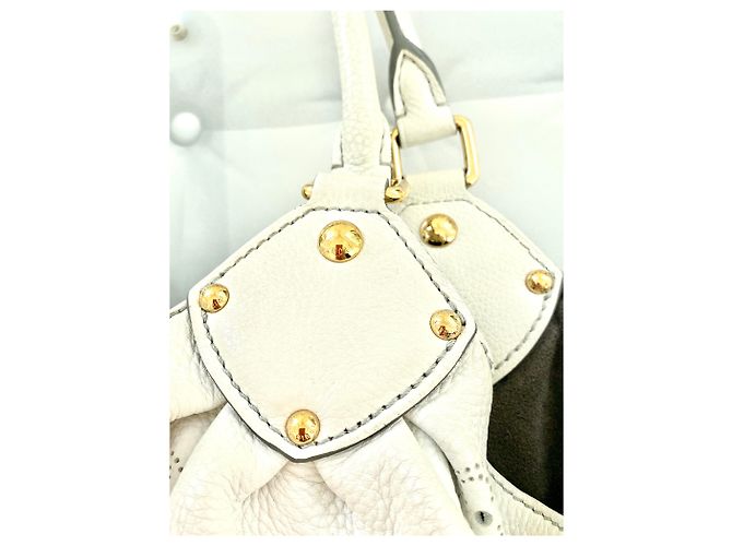 BORSA MAHINA L MONOGRAM LOUIS VUITTON Bianco Bianco sporco - vista 9