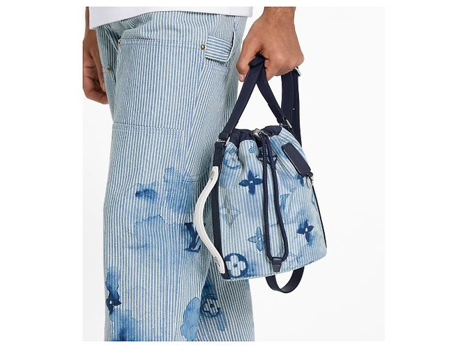 Louis Vuitton Borsa LV Sac Marin BB Blu - vista 4