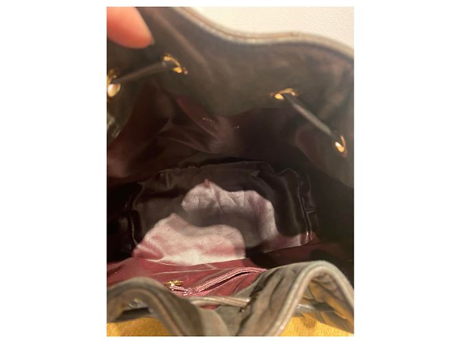 Chanel Eimer Tasche Dunkelbraunes Gestepptes Leder - Ansicht 7