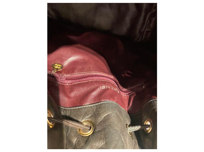 Chanel Eimer Tasche Dunkelbraunes Gestepptes Leder - Ansicht 9