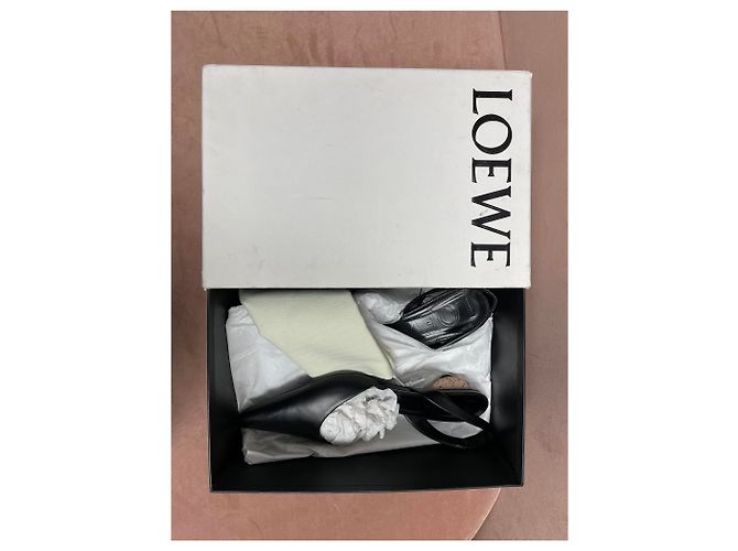 Décolleté slingback Loewe Egg nere in pelle Nero - vista 10