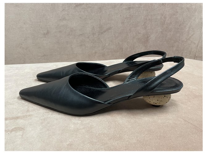 Décolleté slingback Loewe Egg nere in pelle Nero - vista 2