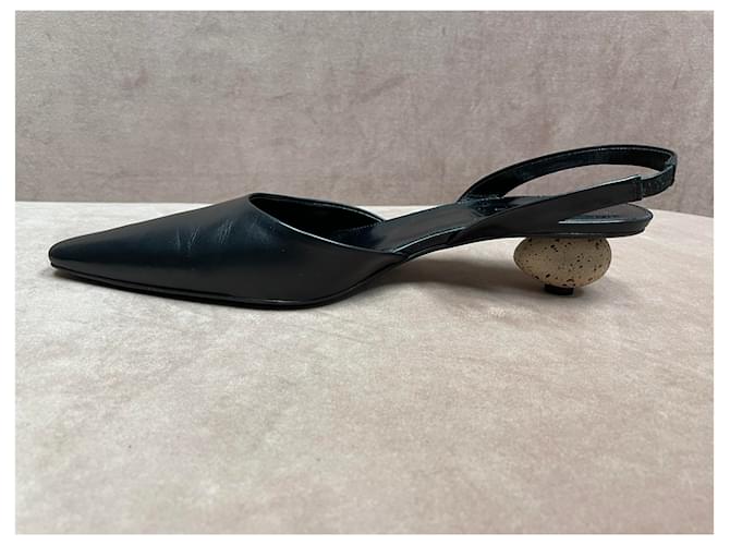 Décolleté slingback Loewe Egg nere in pelle Nero - vista 4