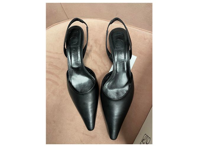 Décolleté slingback Loewe Egg nere in pelle Nero - vista 6