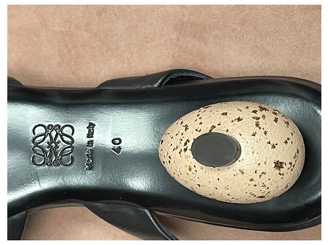 Décolleté slingback Loewe Egg nere in pelle Nero - vista 7