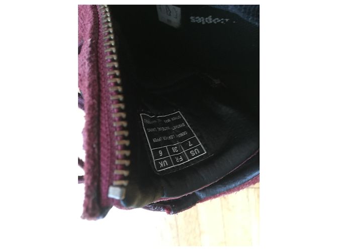 The Kooples Baskets compensées à franges Bordeaux - vue 6