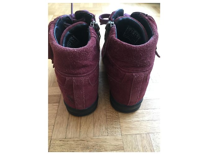 The Kooples Baskets compensées à franges Bordeaux - vue 7