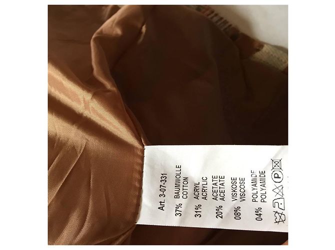 Chaqueta de vestir Biba de algodón marrón y beige Talla 38 Castaño - vista 5