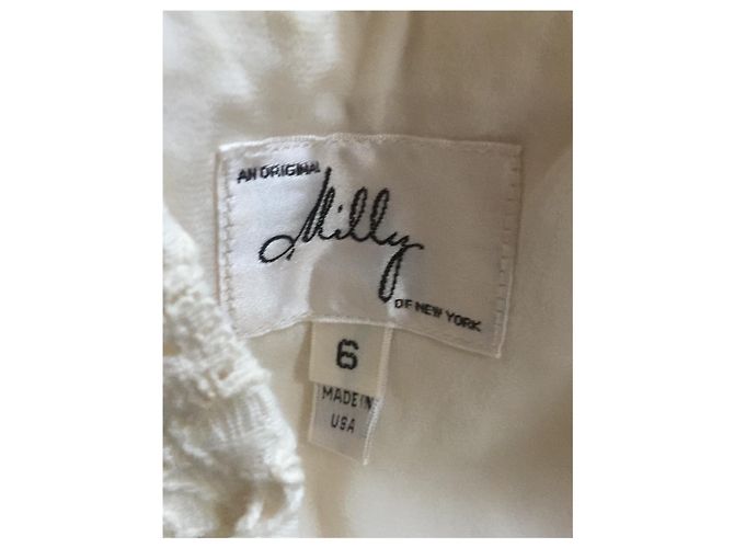 Milly Guipure Spitzenkleid aus Seide Weiß Creme Roh - Ansicht 4