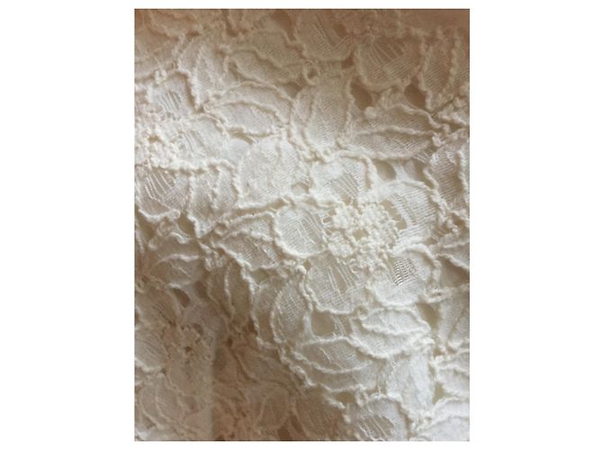 Milly Guipure Spitzenkleid aus Seide Weiß Creme Roh - Ansicht 5