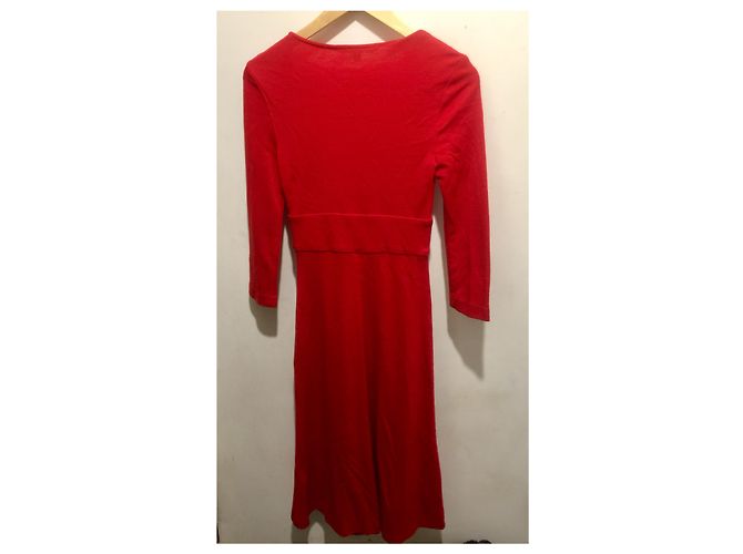 Diane Von Furstenberg DvF Vintage Wollkleid 1970 Rot - Ansicht 4