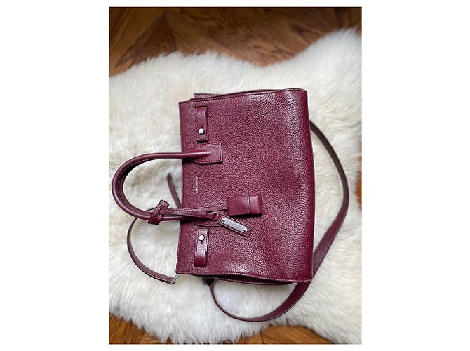 Saint Laurent Sac de Jour Nano Pelle Rosso Scuro Bordò - vista 2