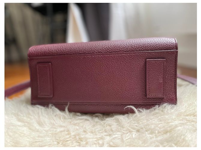 Saint Laurent Sac de Jour Nano Pelle Rosso Scuro Bordò - vista 4