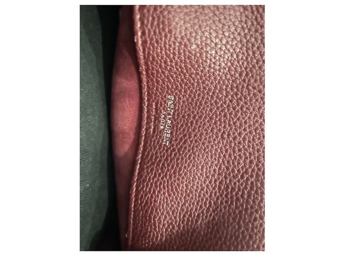 Saint Laurent Sac de Jour Nano Pelle Rosso Scuro Bordò - vista 6