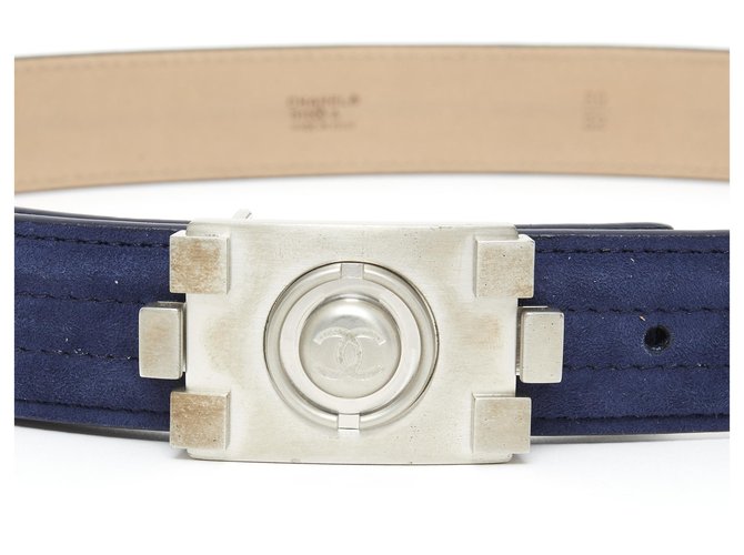 Chanel CAMISETA PLATA ANTE MARINO NIÑO80 Azul marino Hardware de plata - vista 4