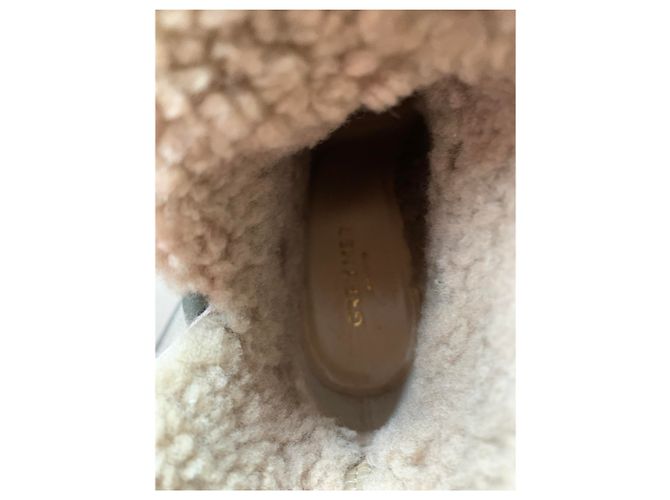 Autre Marque Botas GREY MER de couro e pele bege - vista 7
